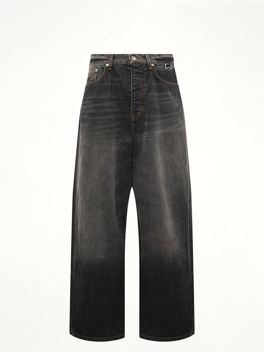 Wide Leg Traxedo Denim in Agoura Black