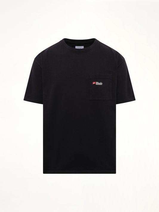 Moonlight Wolf Pocket T-Shirt in Vintage Black