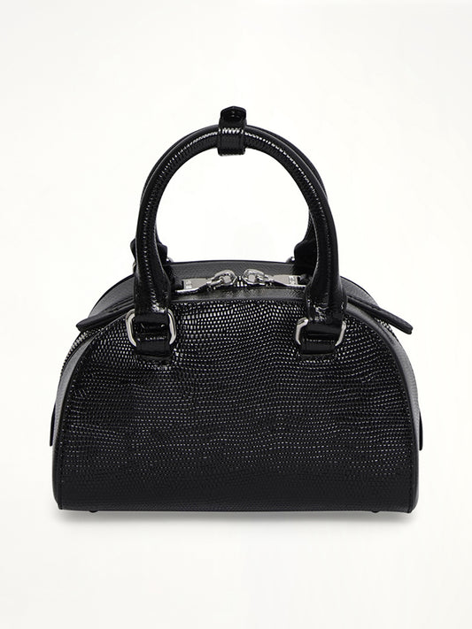 1DR Dome Crossbody Leather Bag in Black