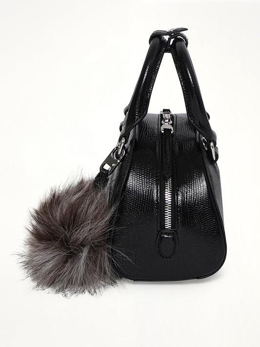 1DR Dome Crossbody Leather Bag in Black