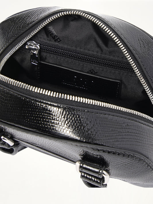 1DR Dome Crossbody Leather Bag in Black
