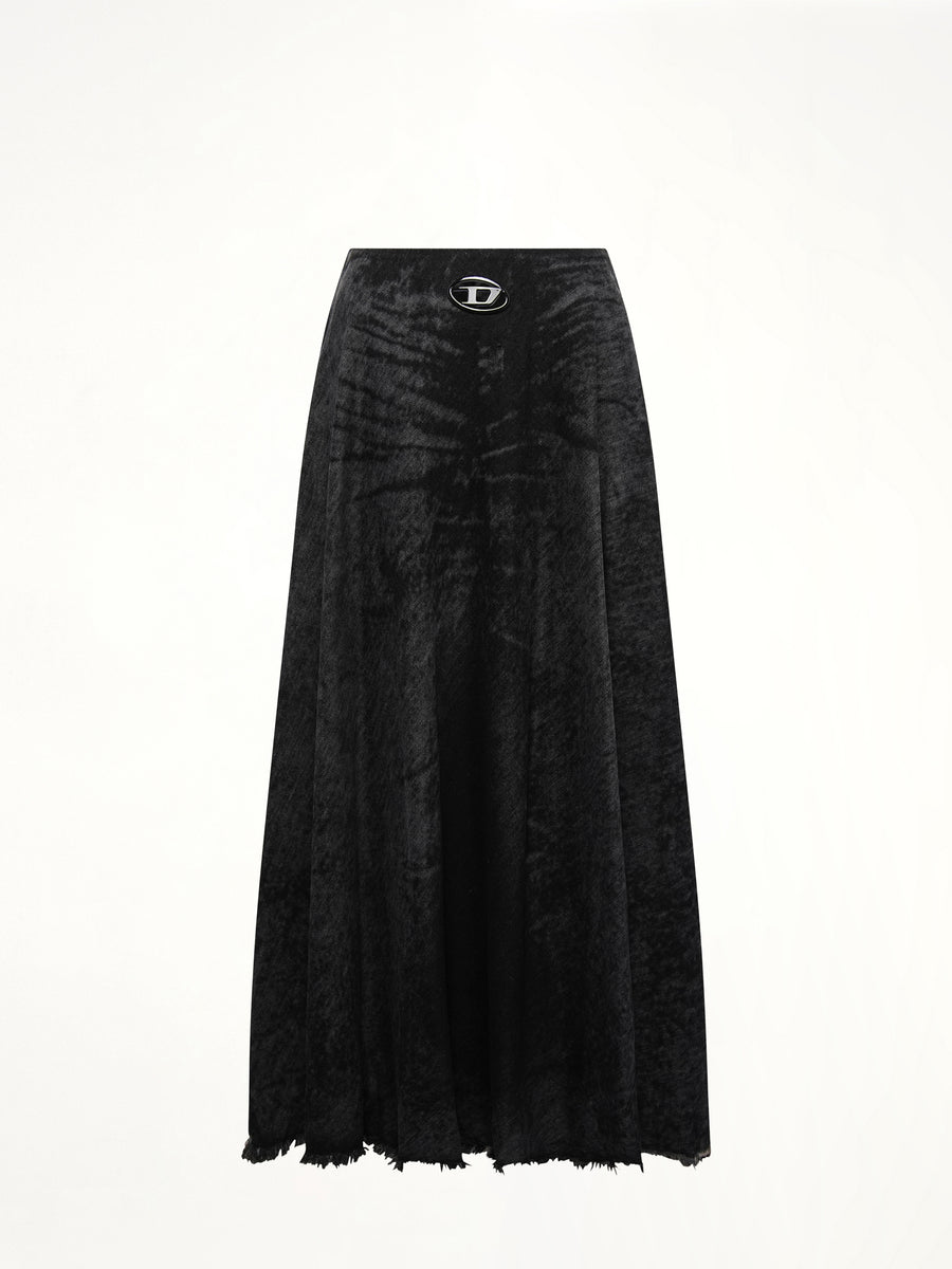 DE-HANNIE-FSH Denim Skirt in Black