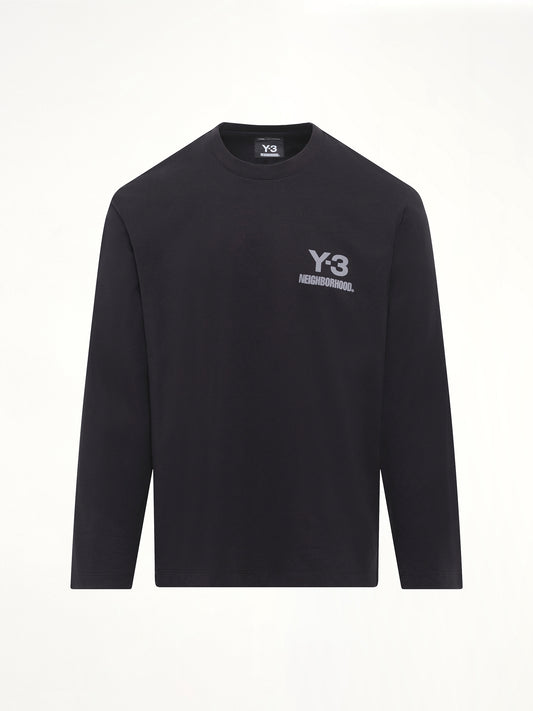 Y-3 X NBHD Logo Ls T-Shirt in Black