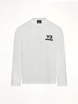 白色 Y-3 X NBHD 徽标长袖 T 恤