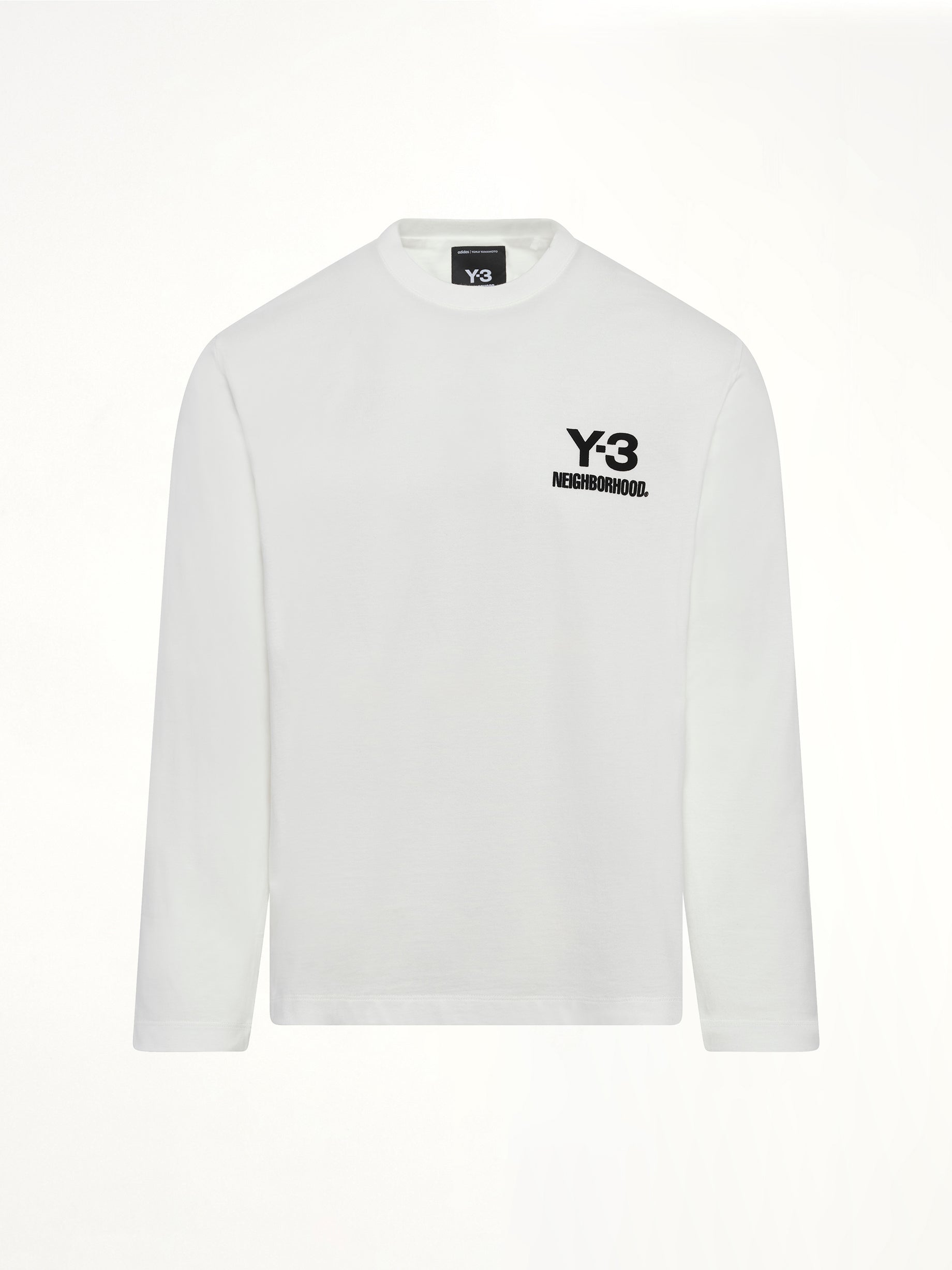 白色 Y-3 X NBHD 徽标长袖 T 恤
