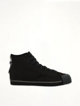 Y-3 X NBHD Nizza Hi Sneaker in Black Side View | Y-3
