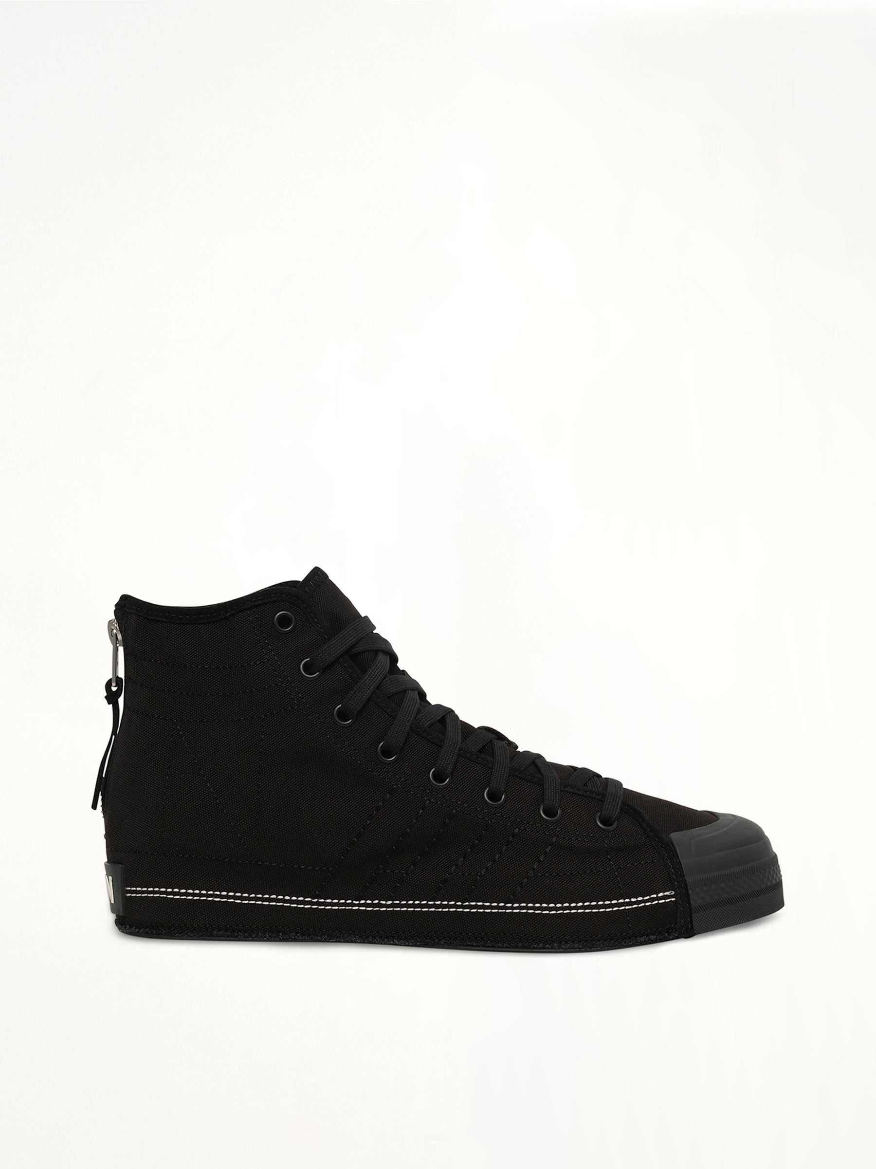Y-3 X NBHD Nizza Hi Sneaker in Black Side View | Y-3