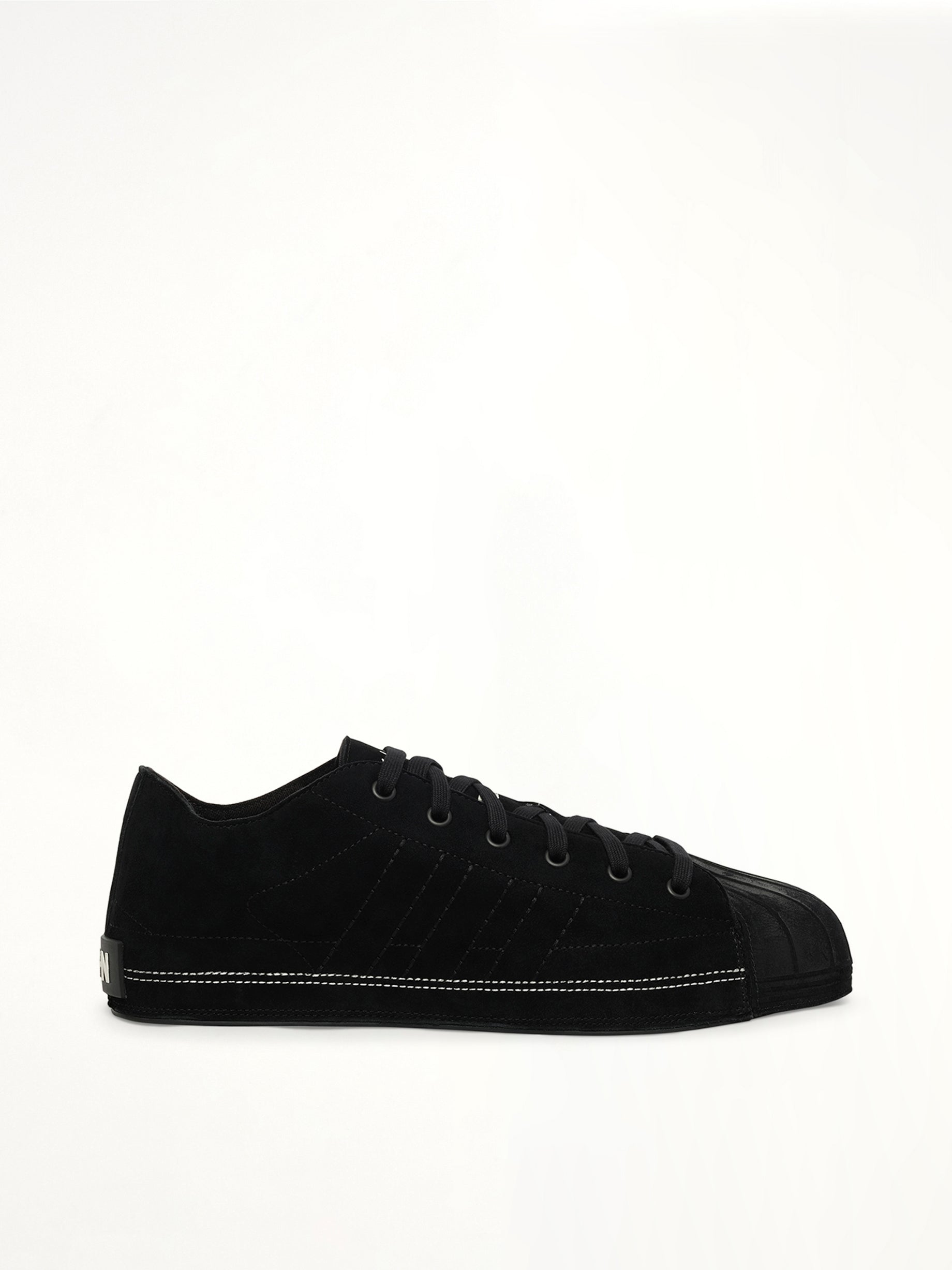 Y-3 X NBHD Nizzastar Lo Sneaker in Black/Off White Side View | Y-3
