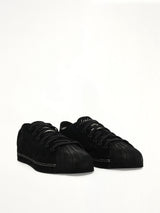 Y-3 X NBHD Nizzastar Lo Sneaker in Black/Off White Front View | Y-3