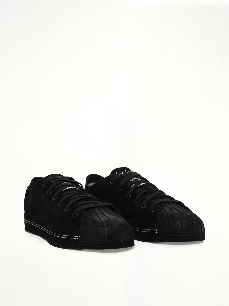 Y-3 X NBHD Nizzastar Lo Sneaker in Black/Off White Front View | Y-3