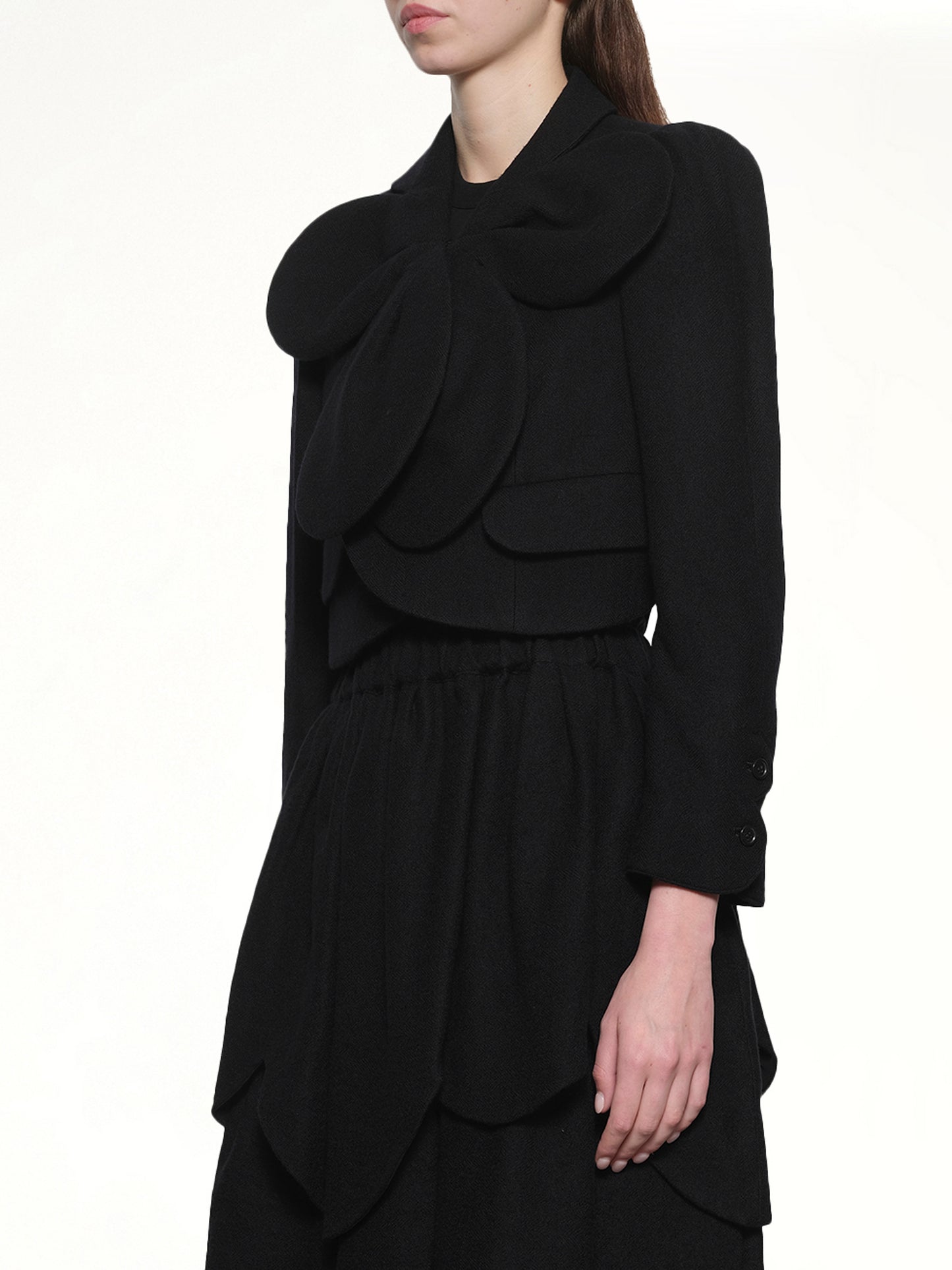 Flower Petal Jacket in Black