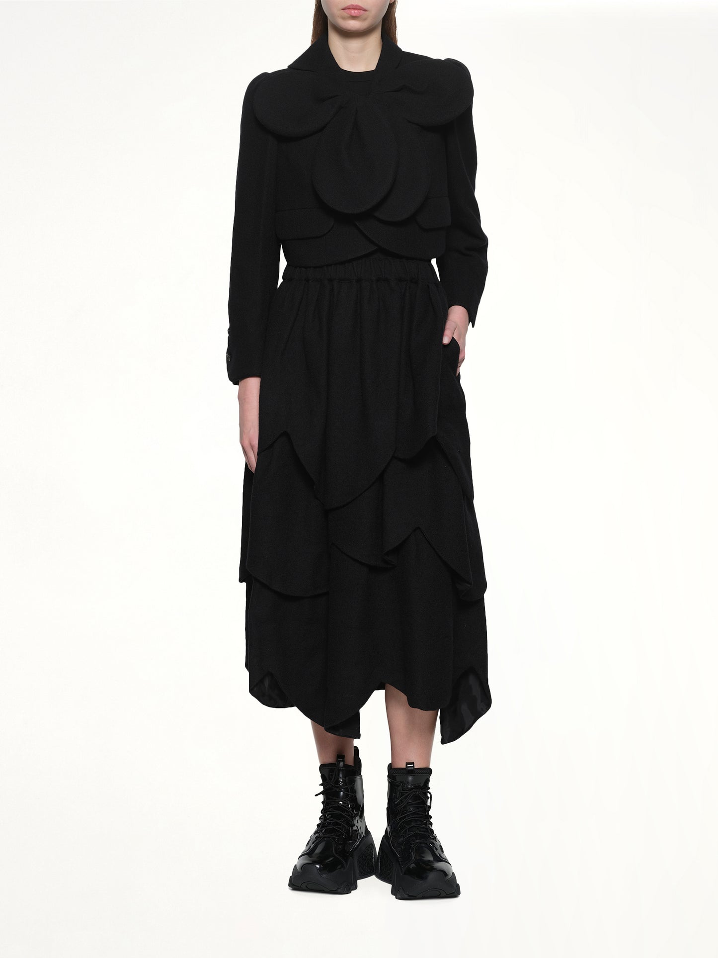 Flower Petal Jacket in Black