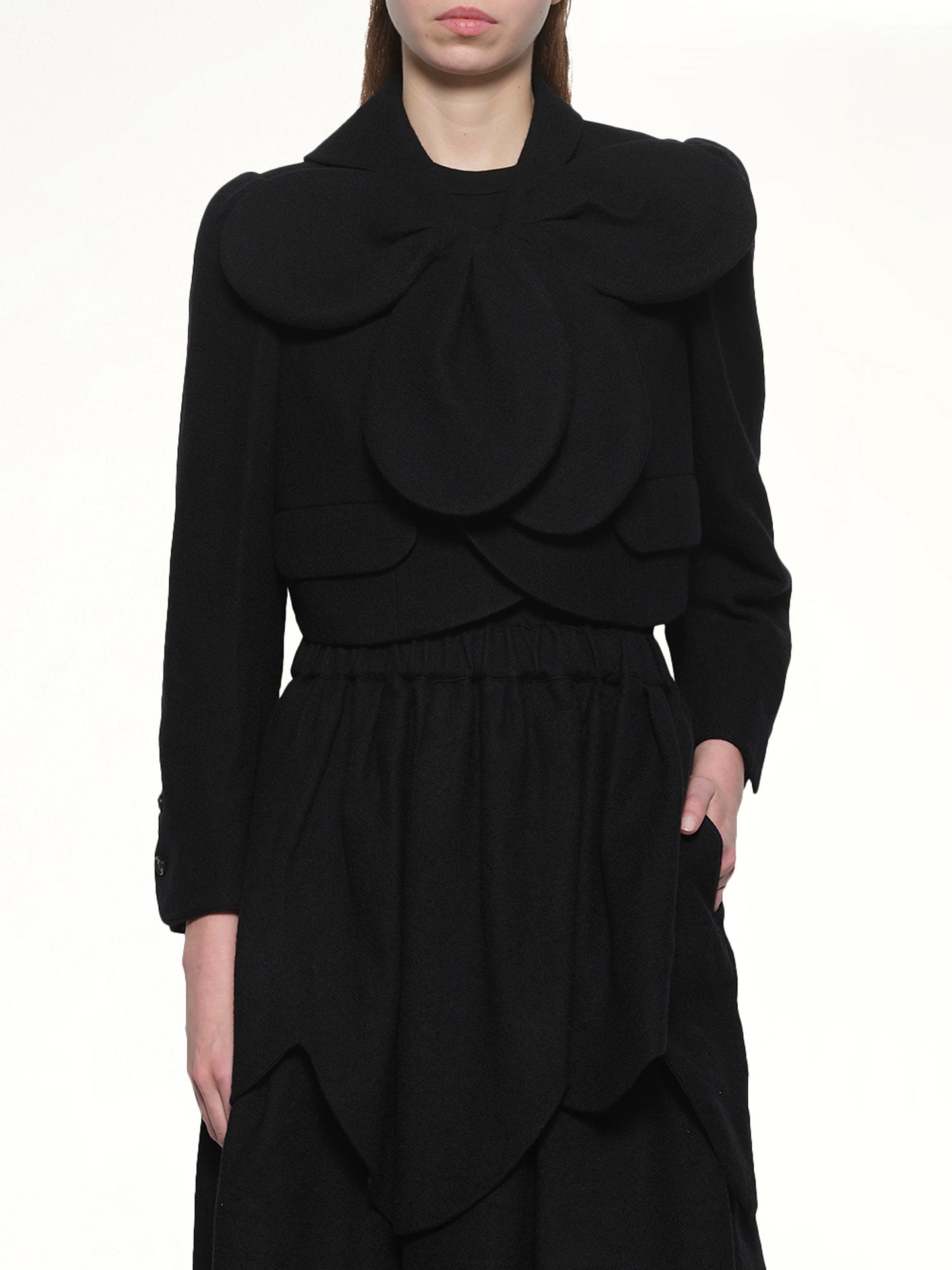 Flower Petal Jacket in Black