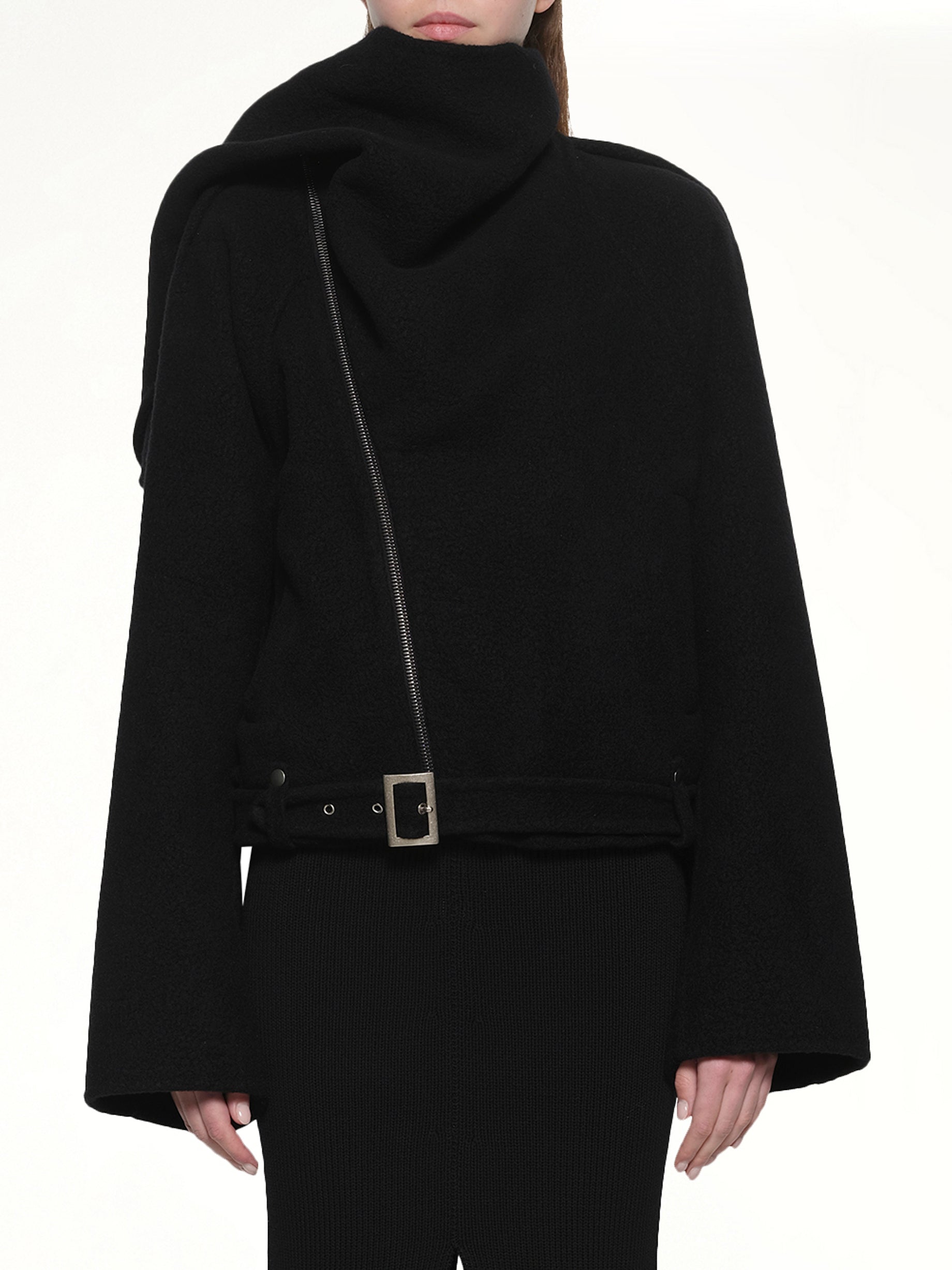 Cropped Scarf Flight in Black