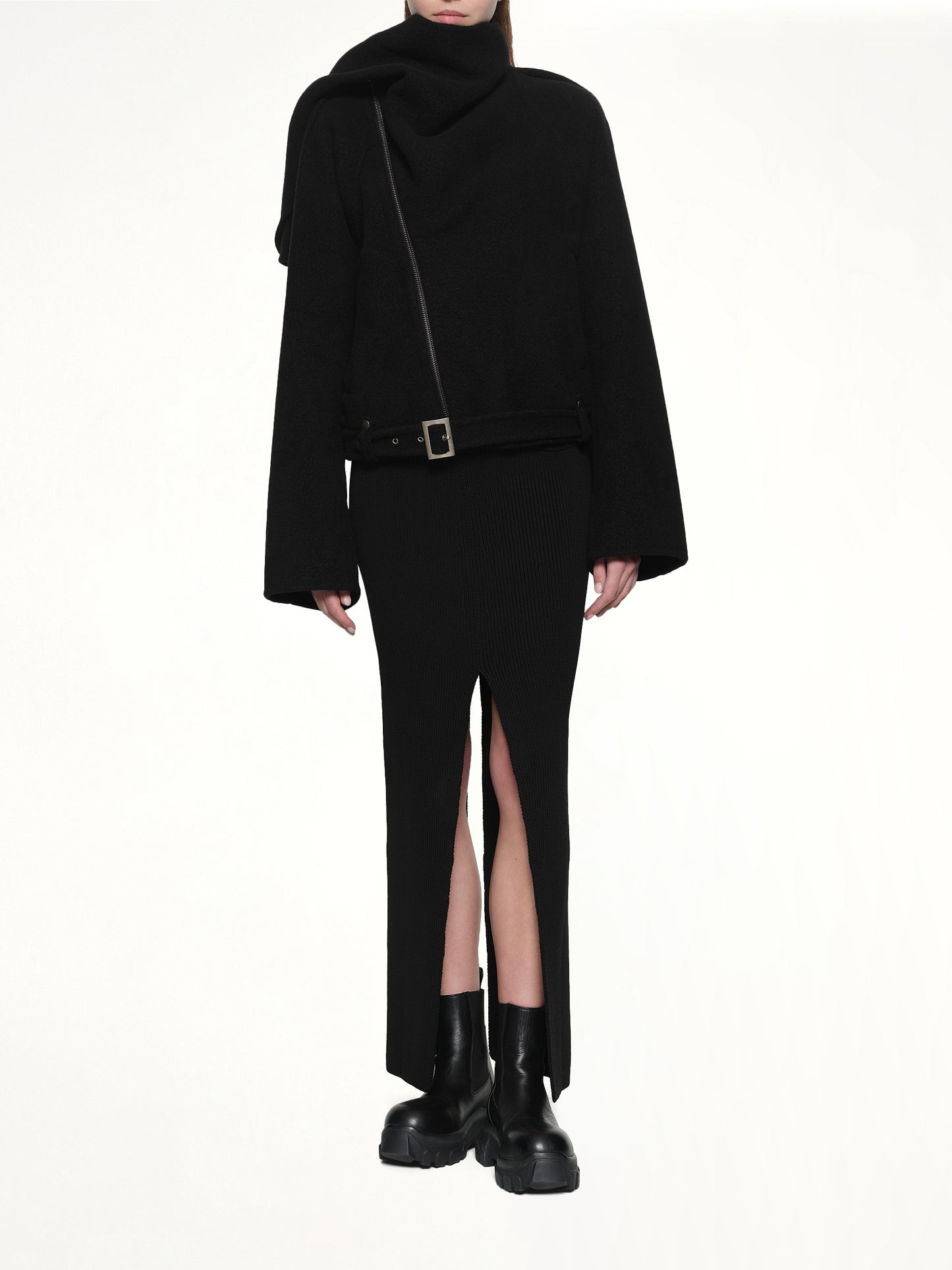 Cropped Scarf Flight in Black