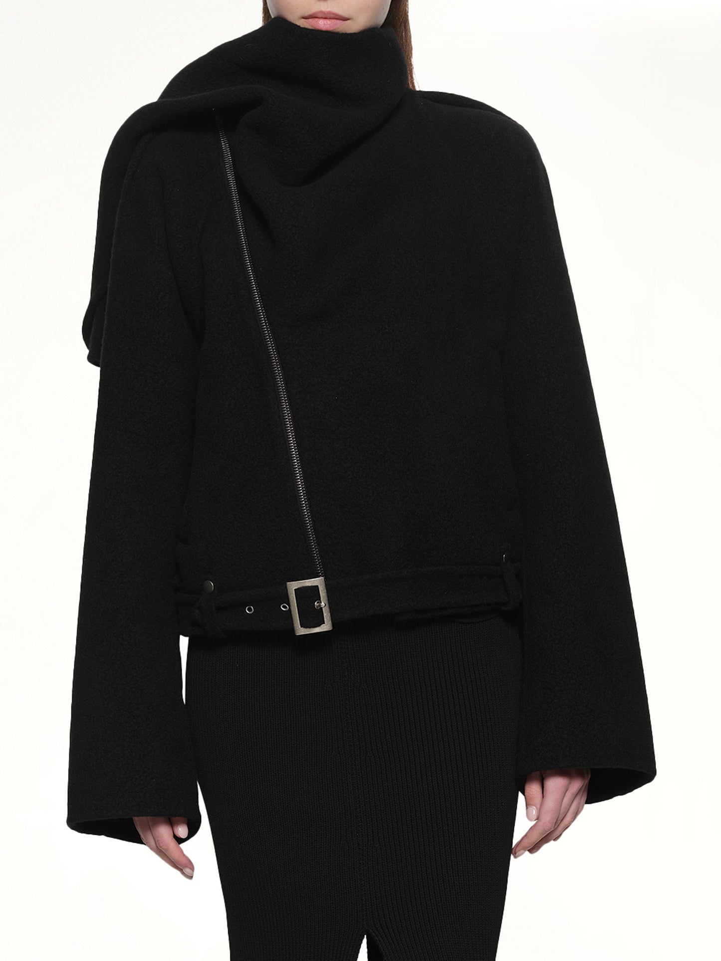 Cropped Scarf Flight in Black