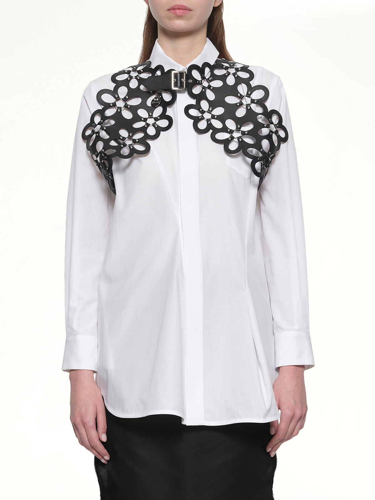 Petal Leather Vest in Black