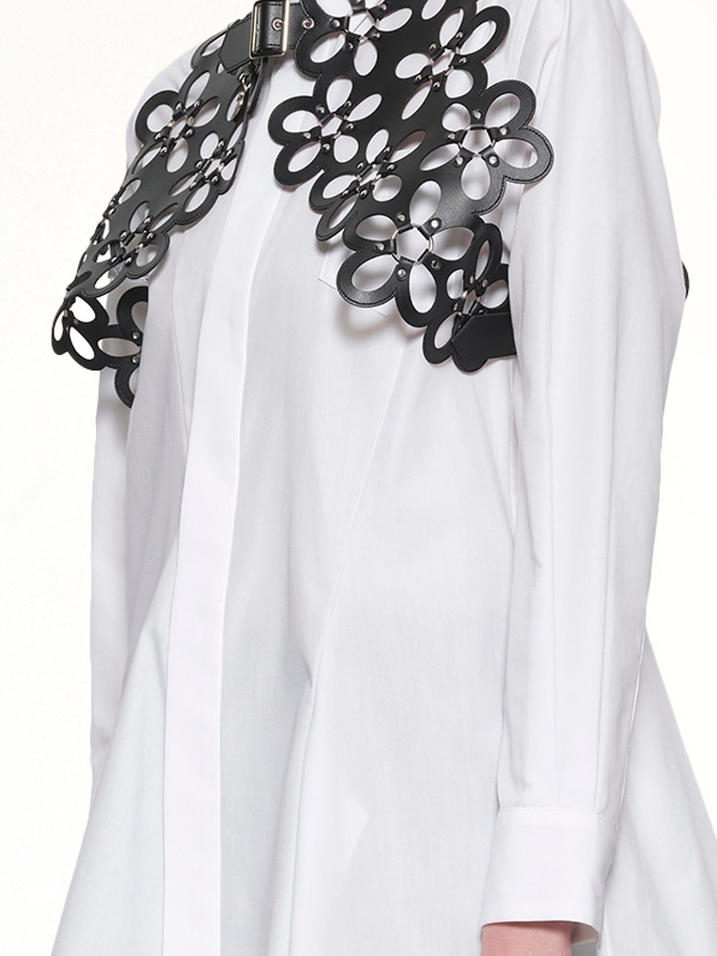 Petal Leather Vest in Black