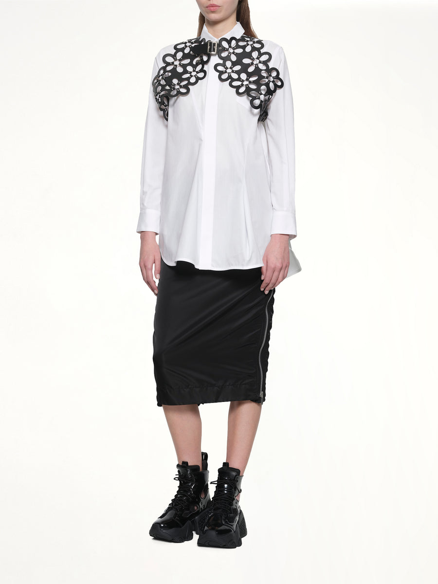 Petal Leather Vest in Black