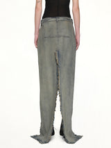 Denim Sliced Skirt in Dirty Hustler