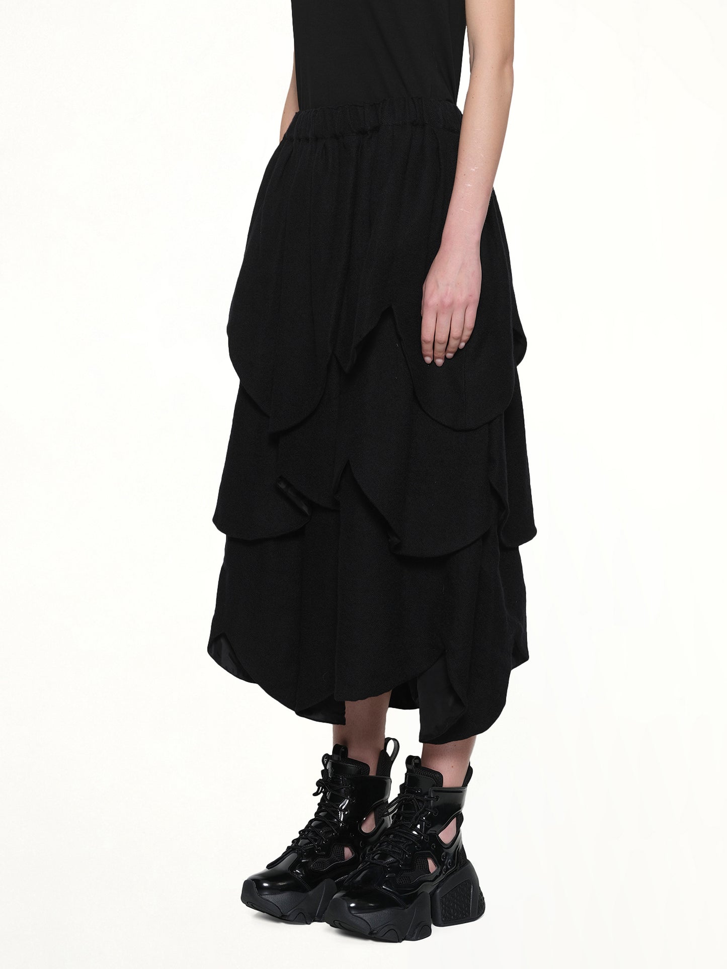 Gathered Skirt in Black