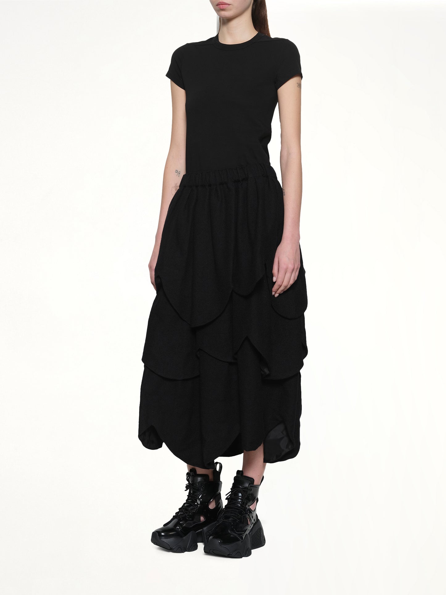 Gathered Skirt in Black