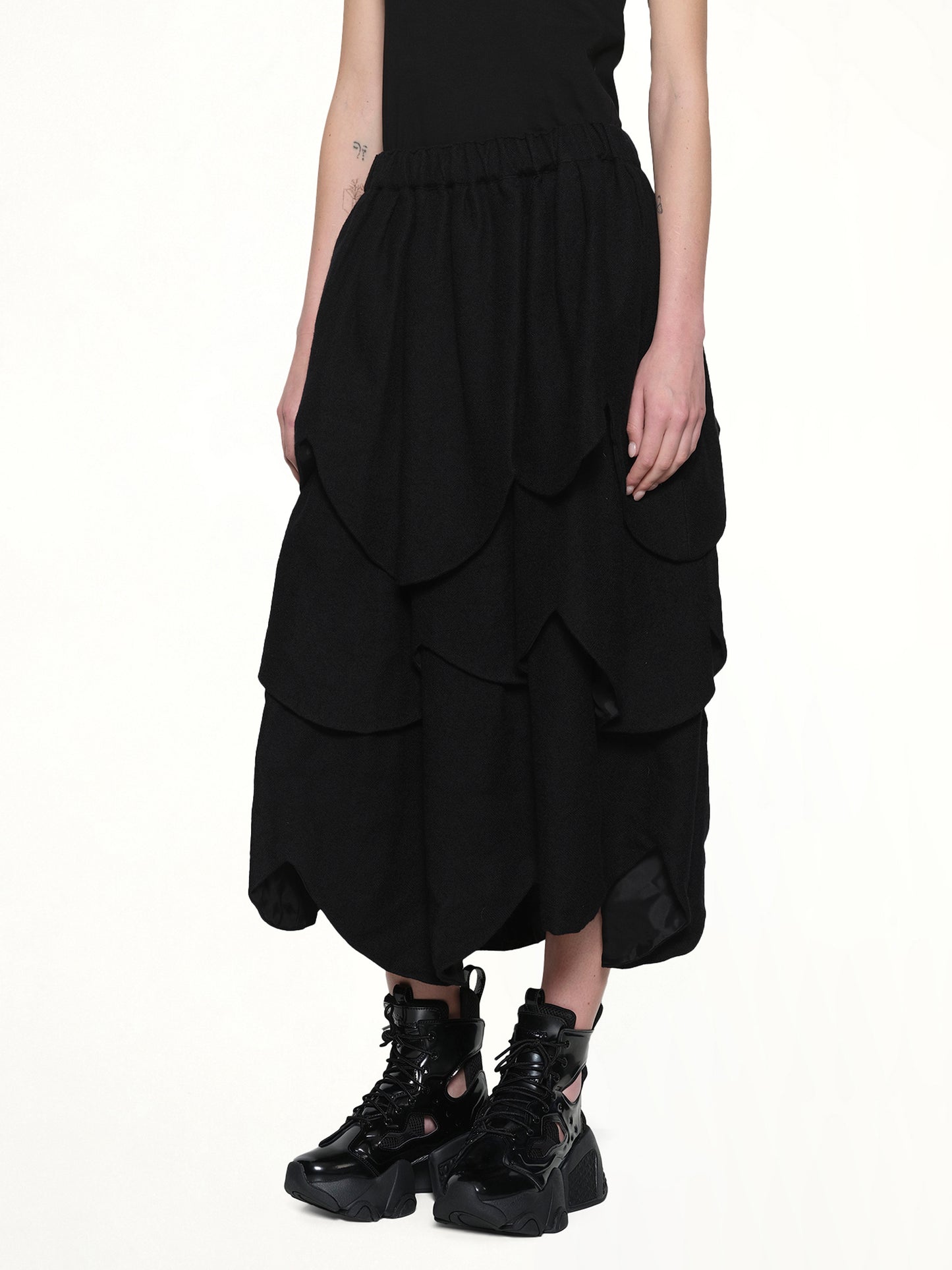 Gathered Skirt in Black