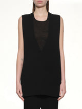 V Neck Top in Black