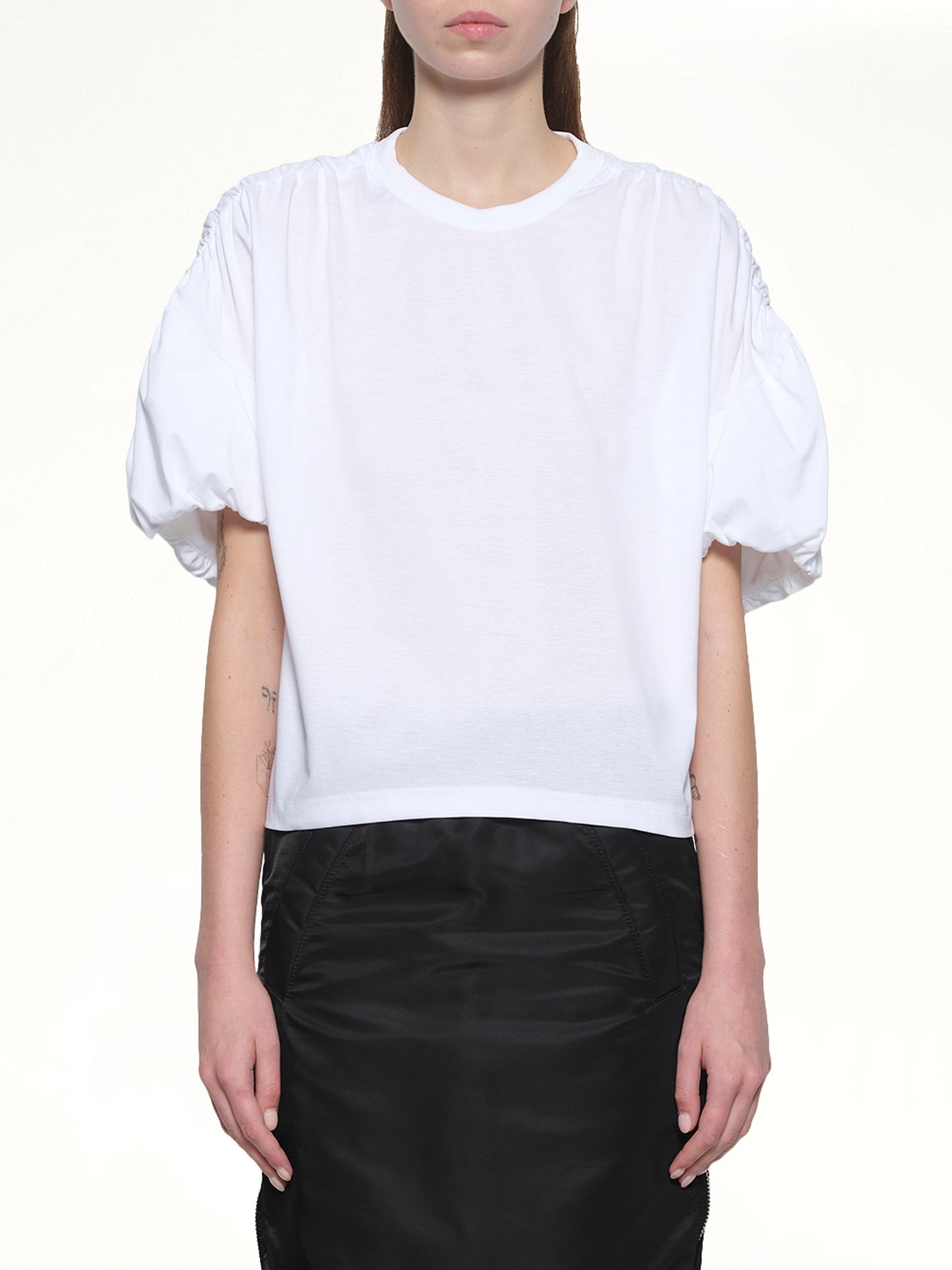 Cotton Ponte T-Shirt in White