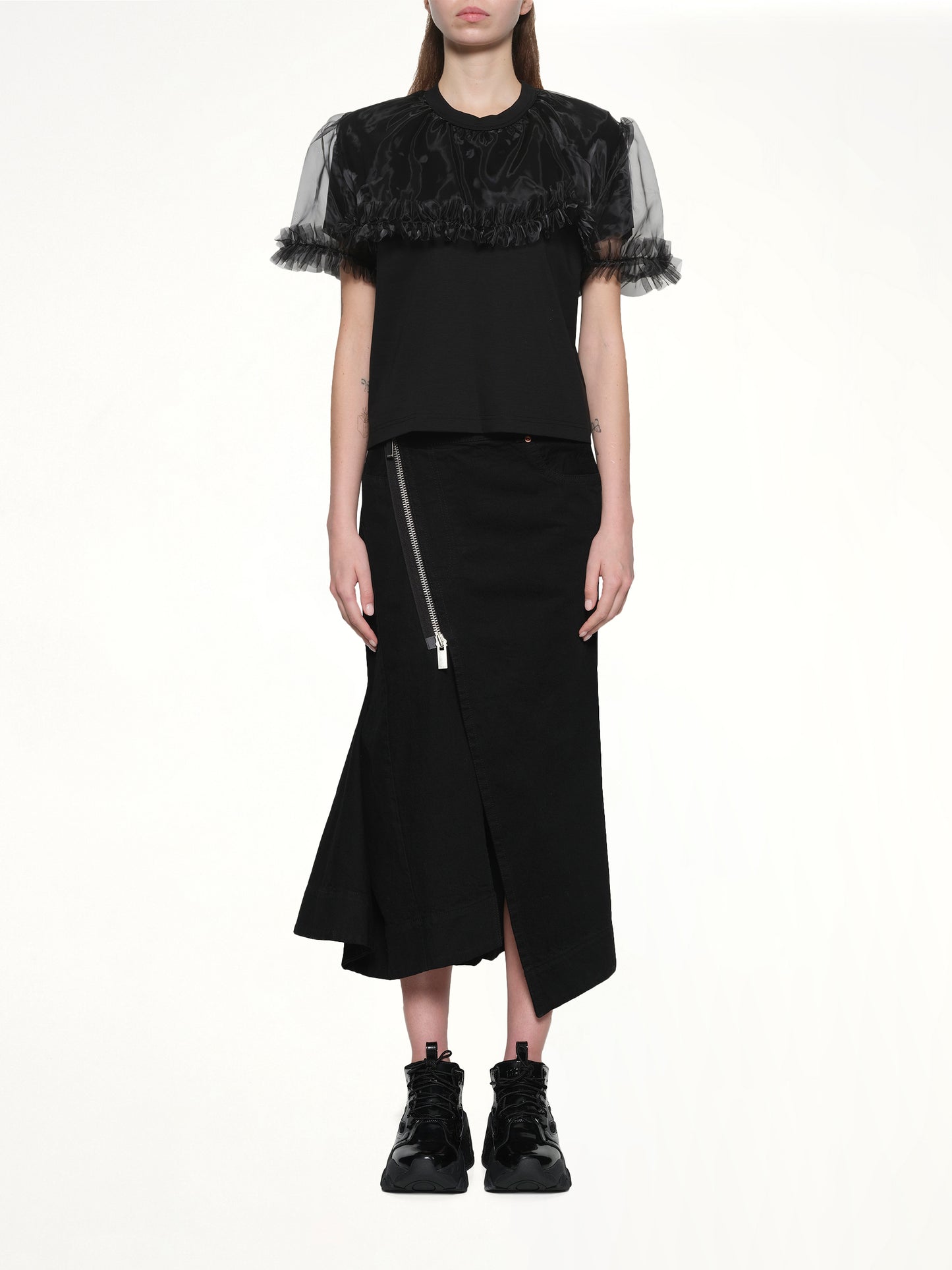 Tulle T-Shirt in Black