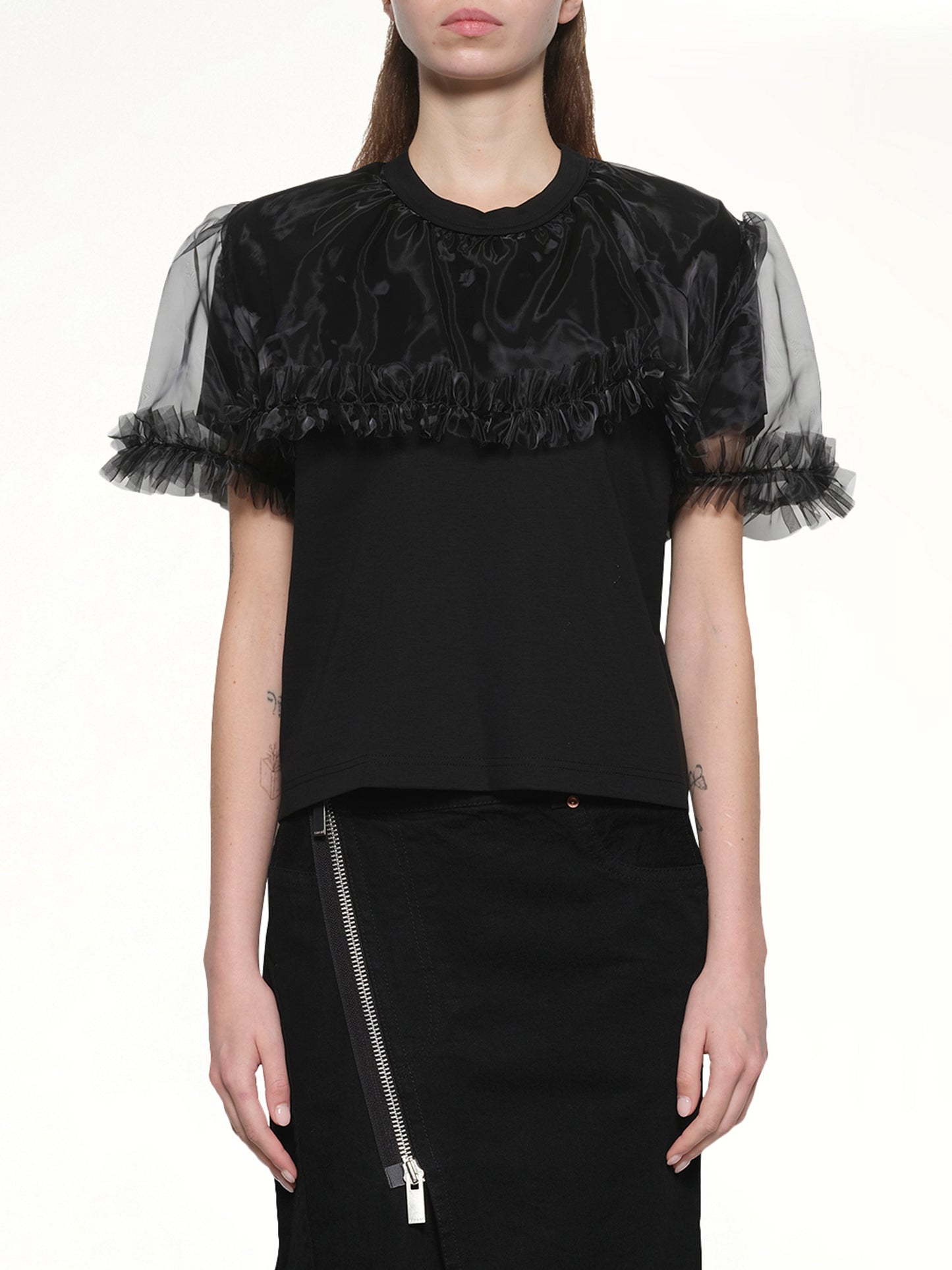 Tulle T-Shirt in Black