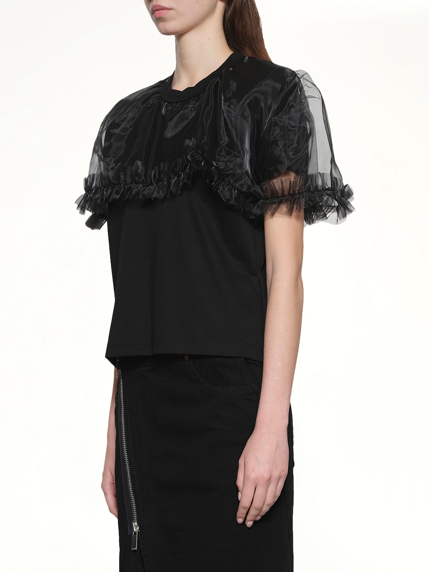 Tulle T-Shirt in Black