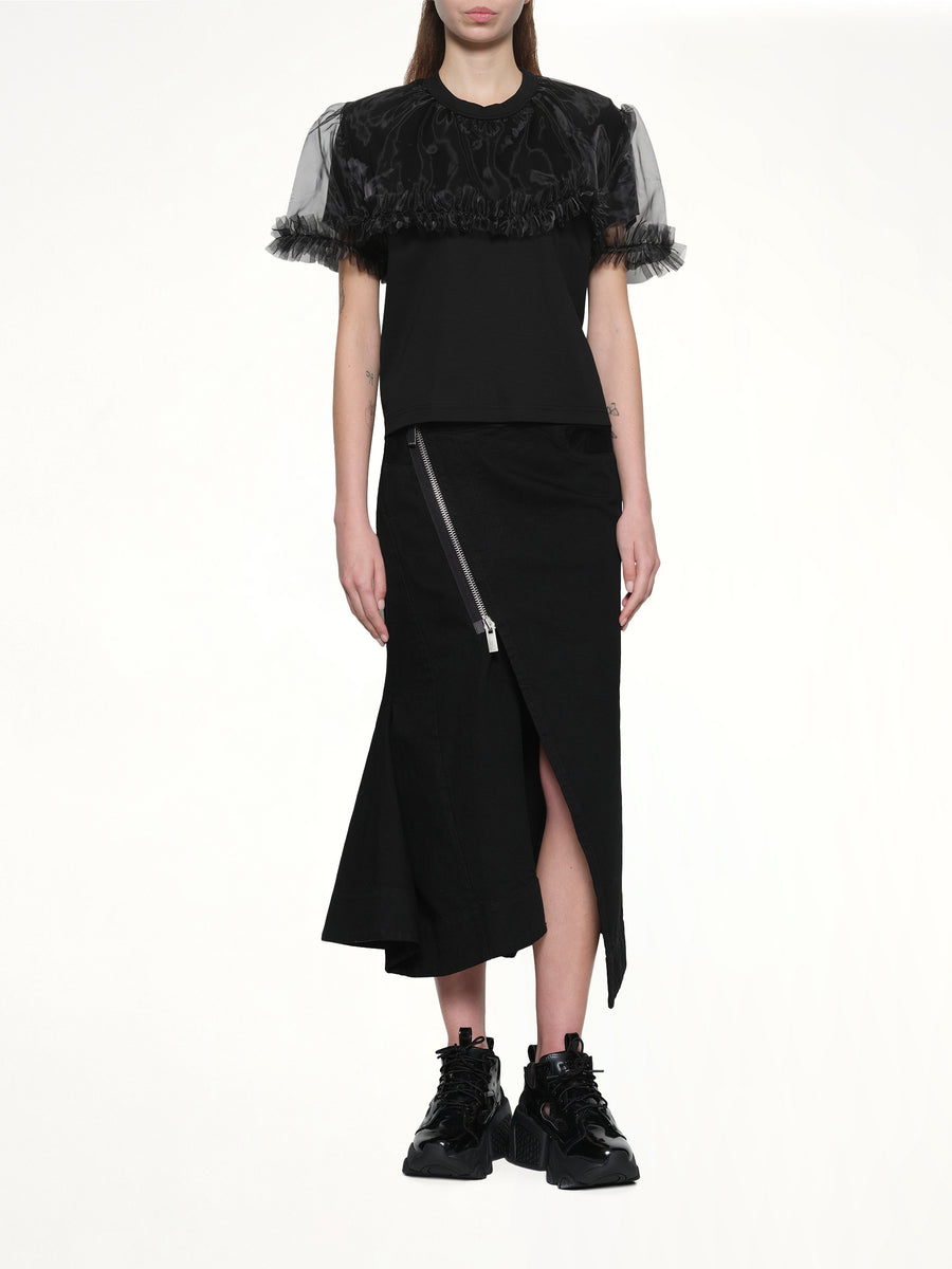 Tulle T-Shirt in Black