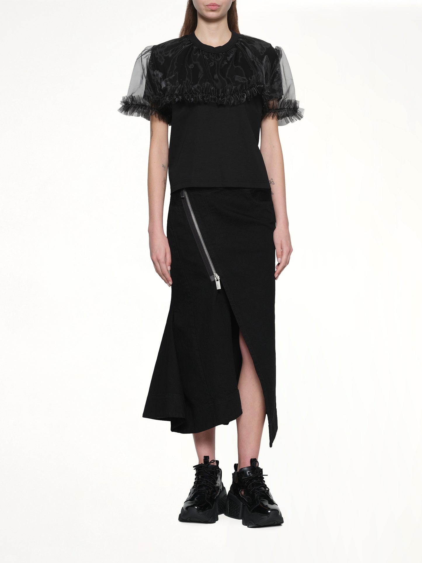 Tulle T-Shirt in Black