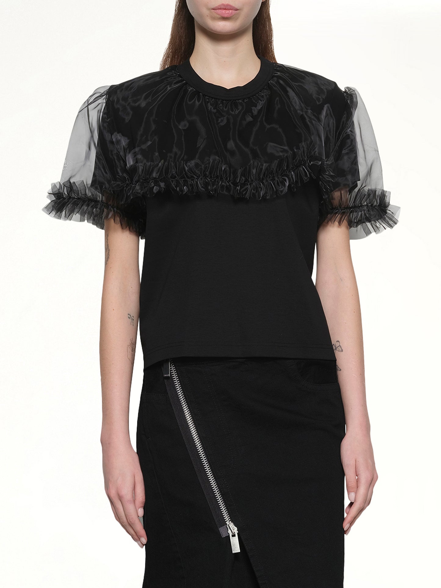 Tulle T-Shirt in Black