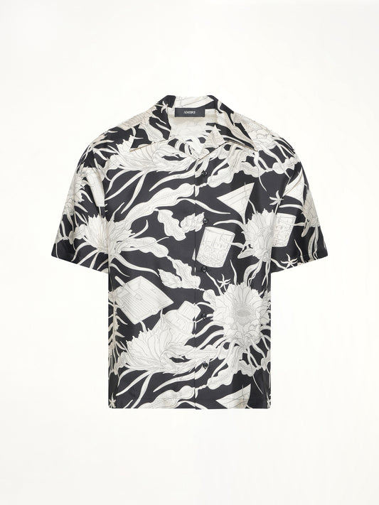 Floral Bowling Shirt in Black