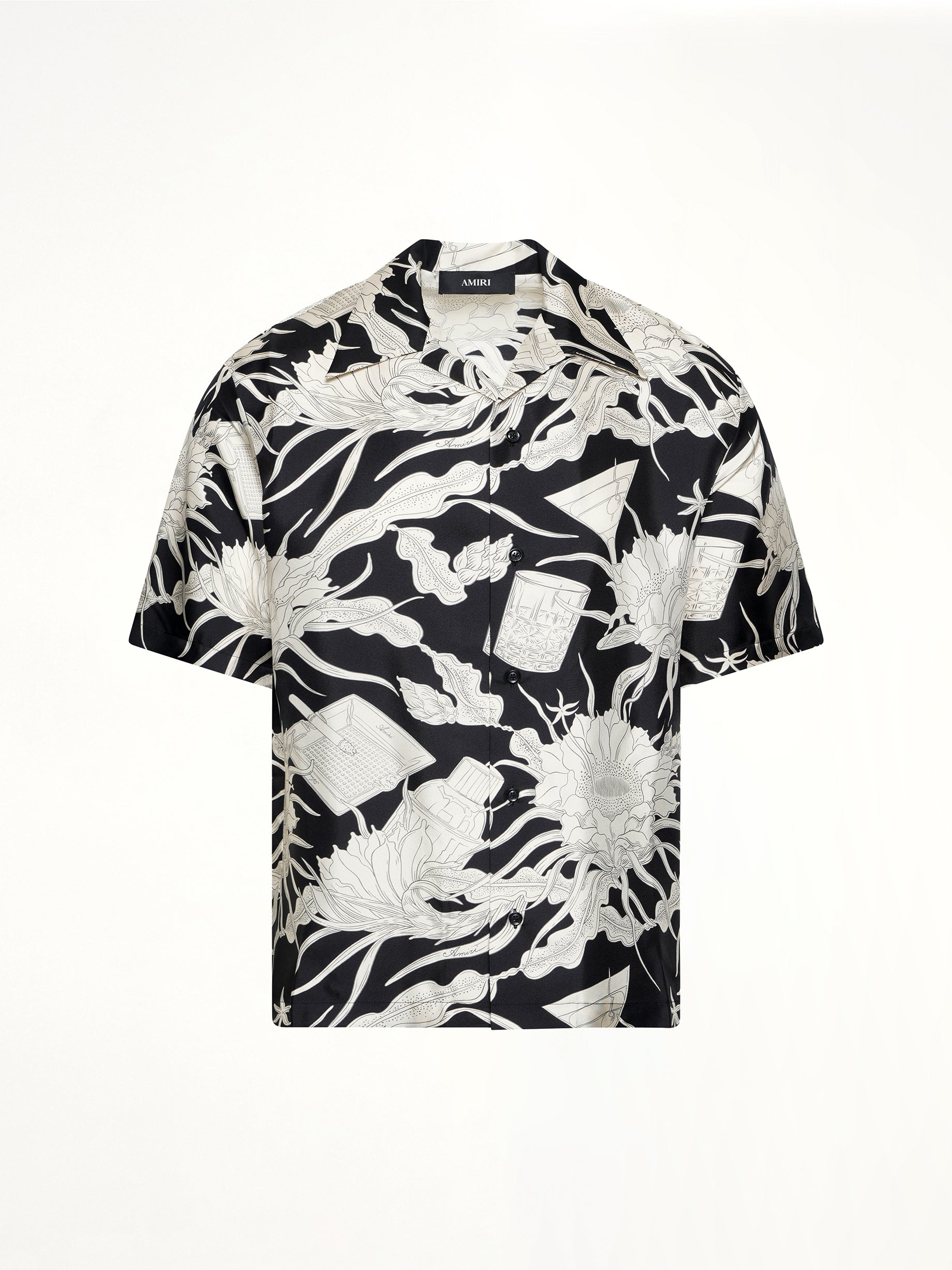 Floral Bowling Shirt in Black