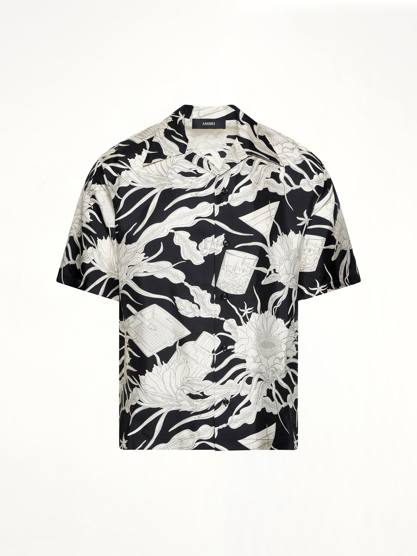 Floral Bowling Shirt in Black