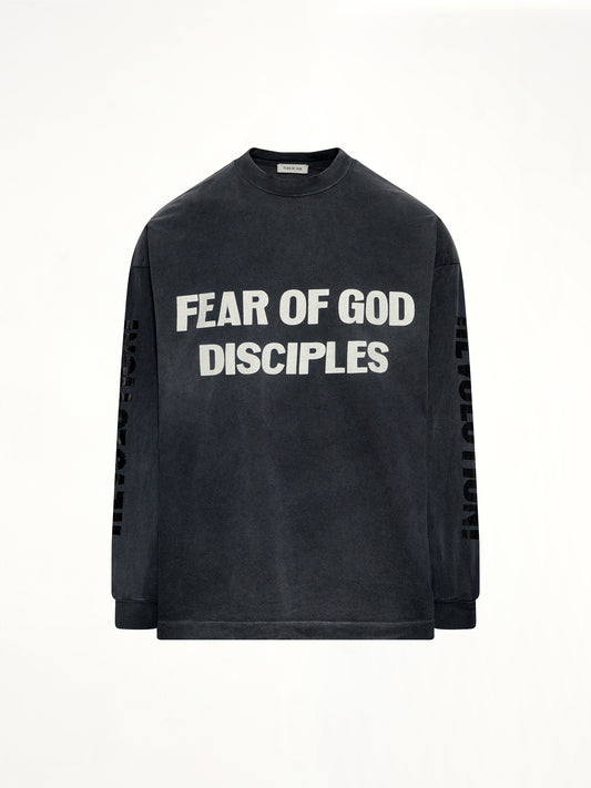 Relaxed Long Sleeve Disciple T-Shirt in Black