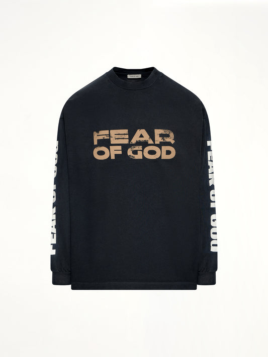 Relaxed Long Sleeve Fear Of God T-Shirt in Black
