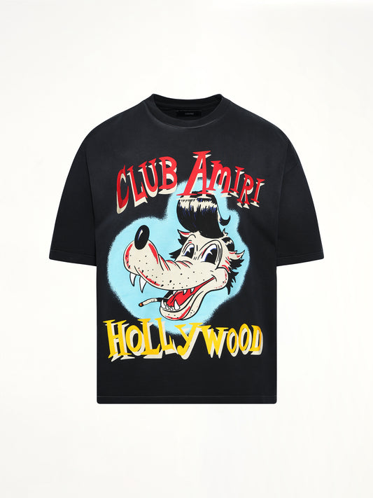 Club Amiri Wolf Oversized Tee in Black