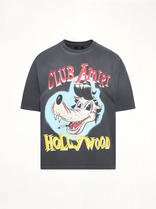 Club Amiri Wolf Oversized Tee in Black