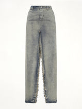 Denim Sliced Skirt in Dirty Hustler