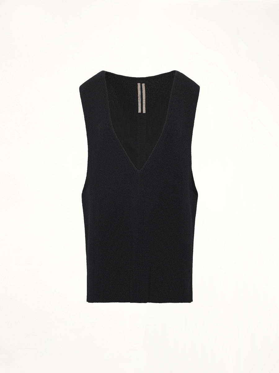 V Neck Top in Black