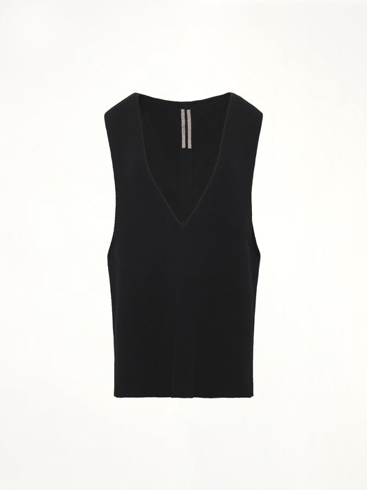 V Neck Top in Black