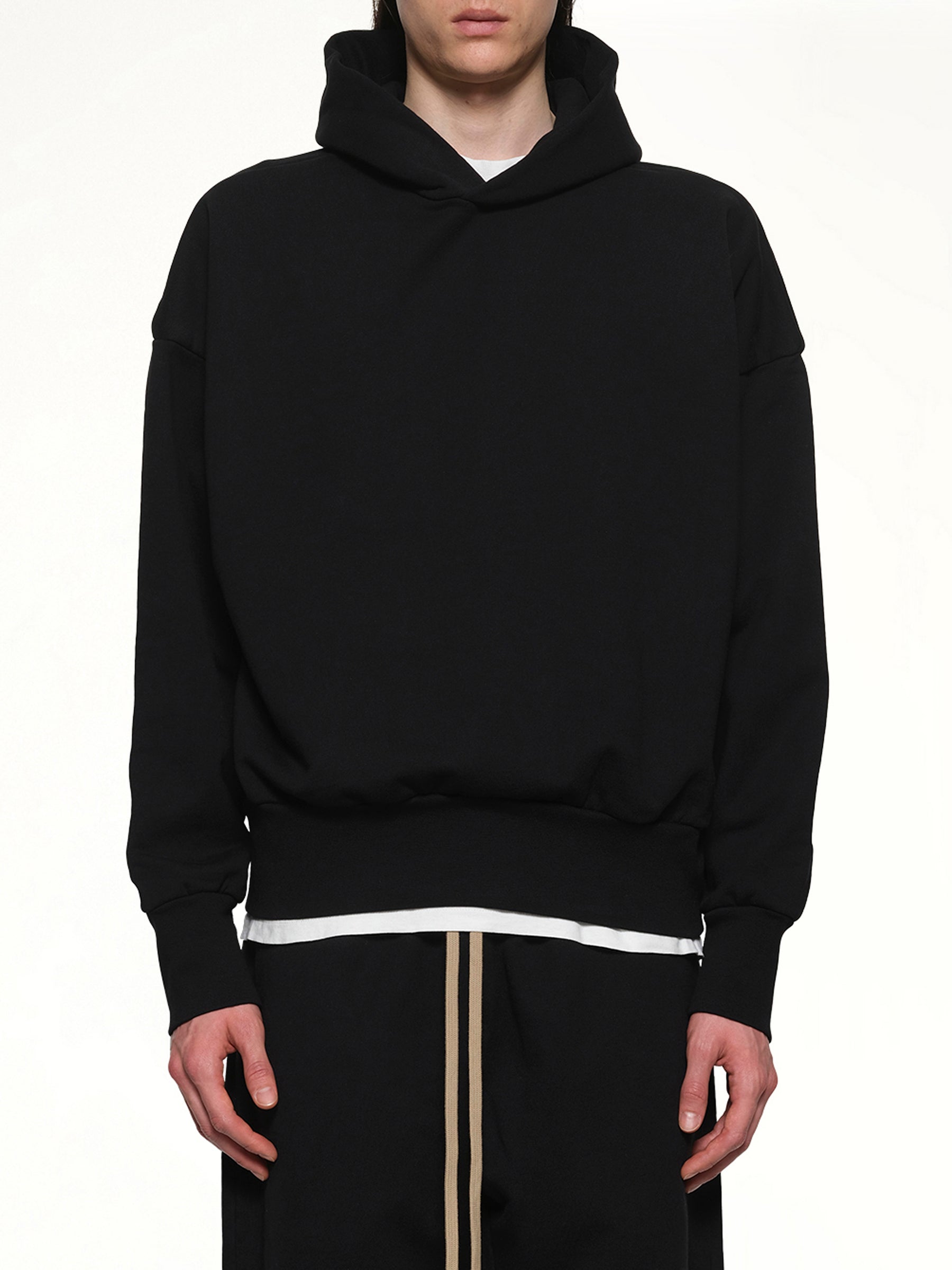 블랙 로고 후디