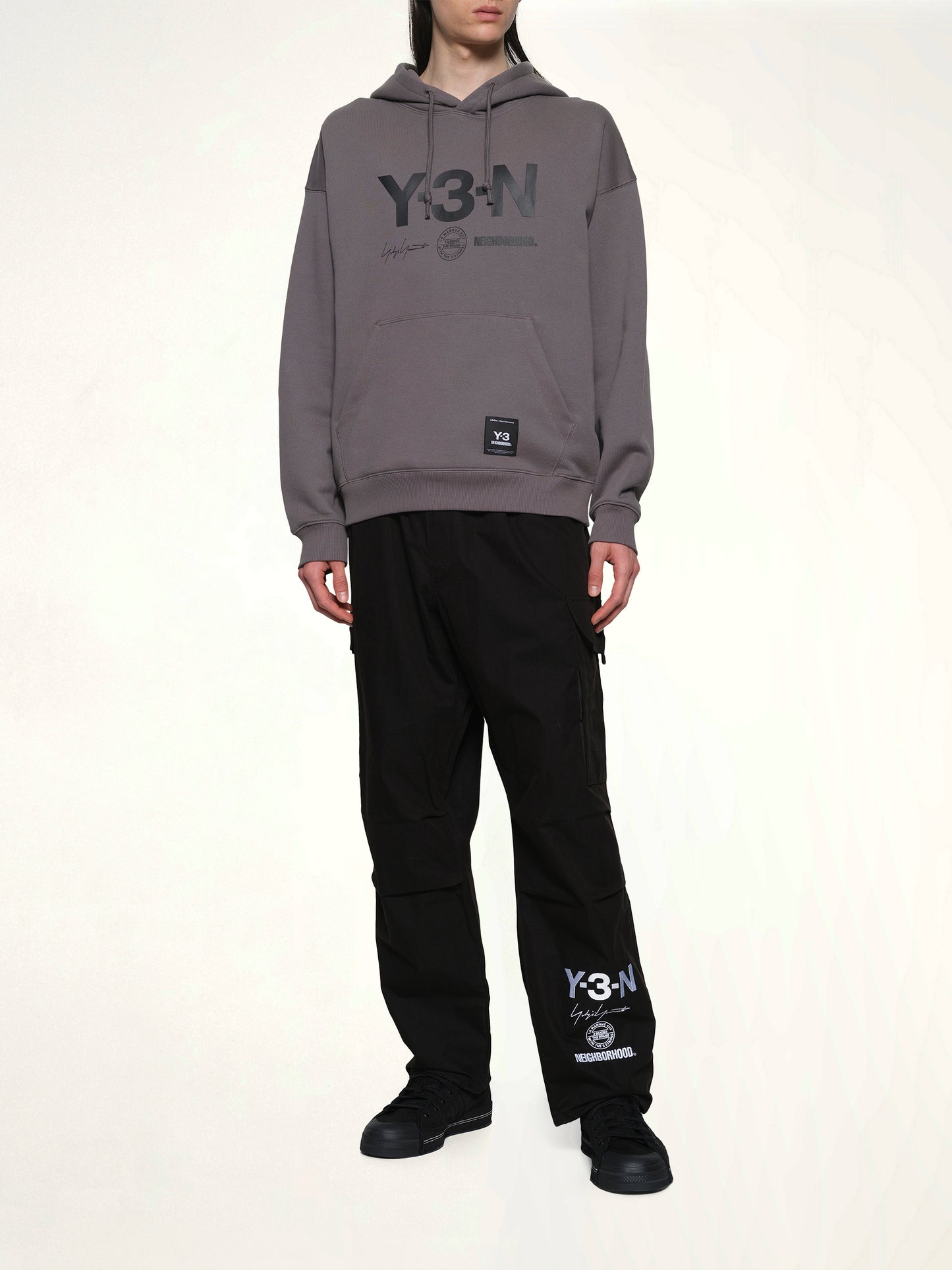 Y-3 X NBHD Graphic Hoodie in Granite