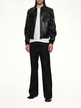 Leather Double Pocket Blouson in Black