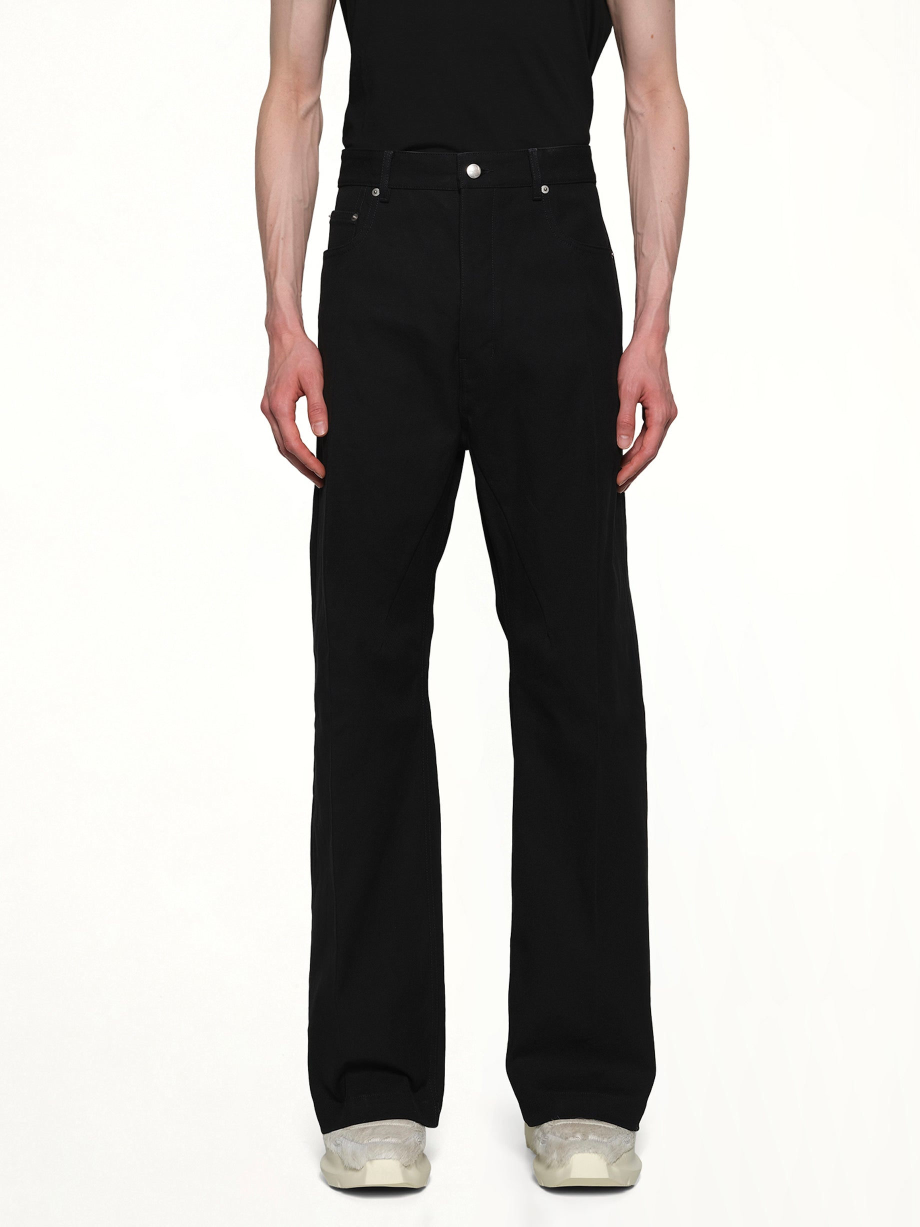 Cotton Whipcord Geth Jeans in Black