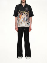 Bar Scene Bowling Shirt in Black